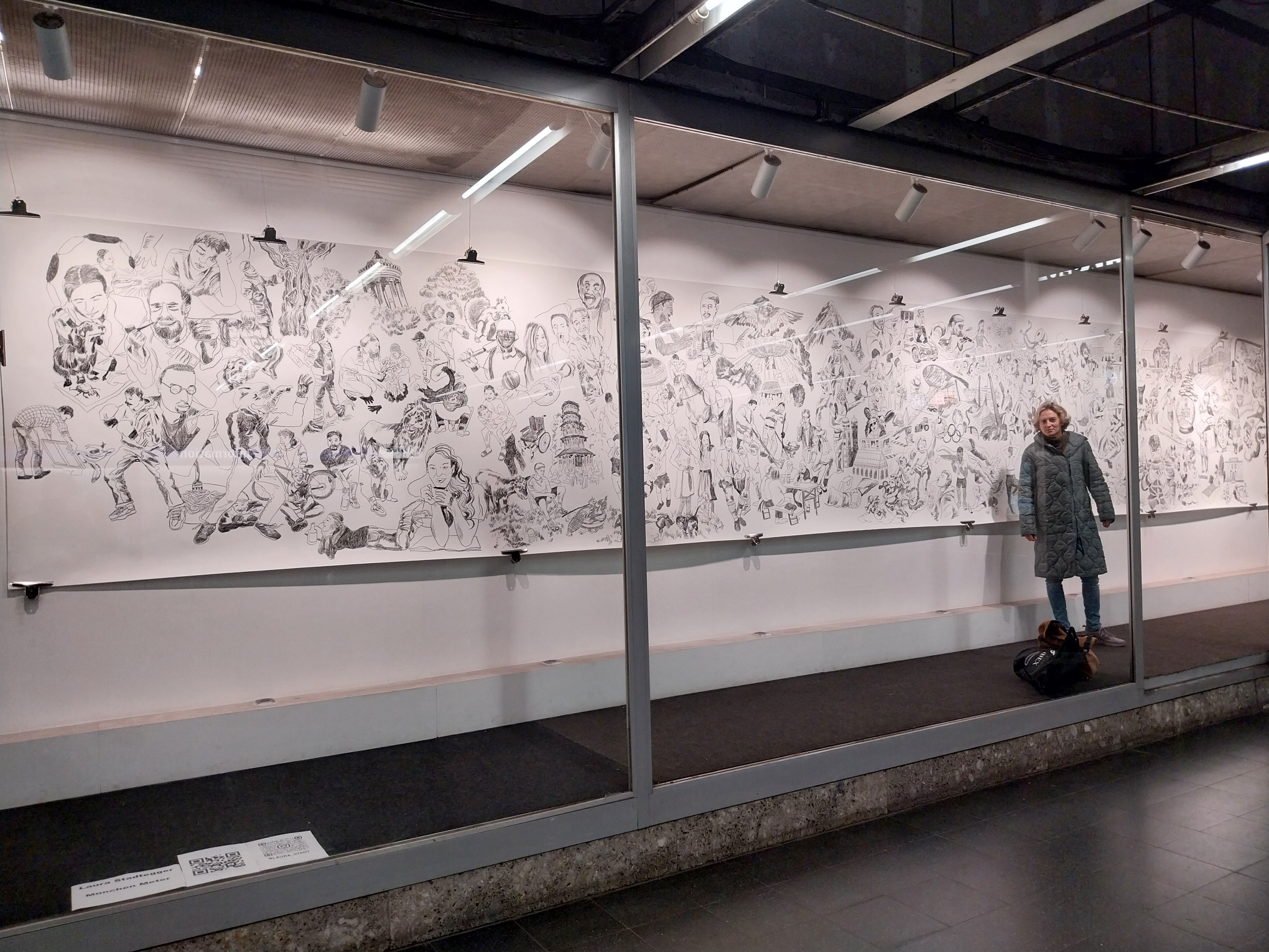 U-Bahn Galerie 10 Meter Zeichnung München